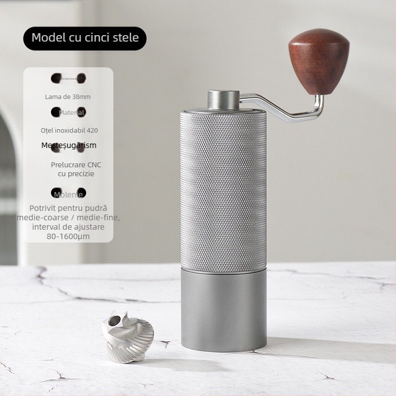 Rășniță de cafea manuală pentru uz casnic, Angmi, design modern minimalist, logo tipărit, personalizare disponibilă, lansată în 2024