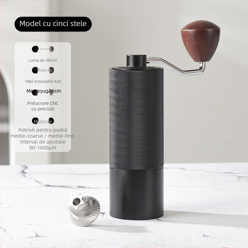 Rășniță de cafea manuală pentru uz casnic, Angmi, design modern minimalist, logo tipărit, personalizare disponibilă, lansată în 2024