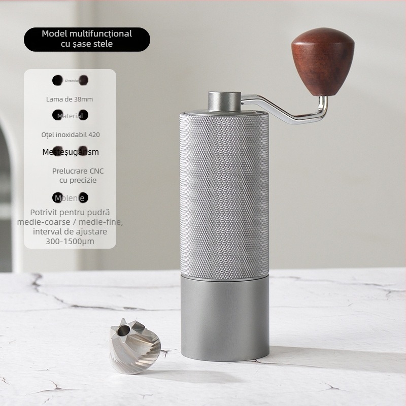 Rășniță de cafea manuală pentru uz casnic, Angmi, design modern minimalist, logo tipărit, personalizare disponibilă, lansată în 2024