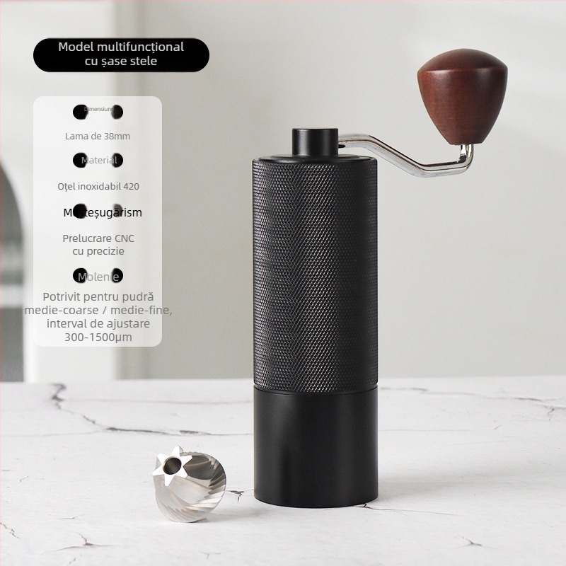 Rășniță de cafea manuală pentru uz casnic, Angmi, design modern minimalist, logo tipărit, personalizare disponibilă, lansată în 2024