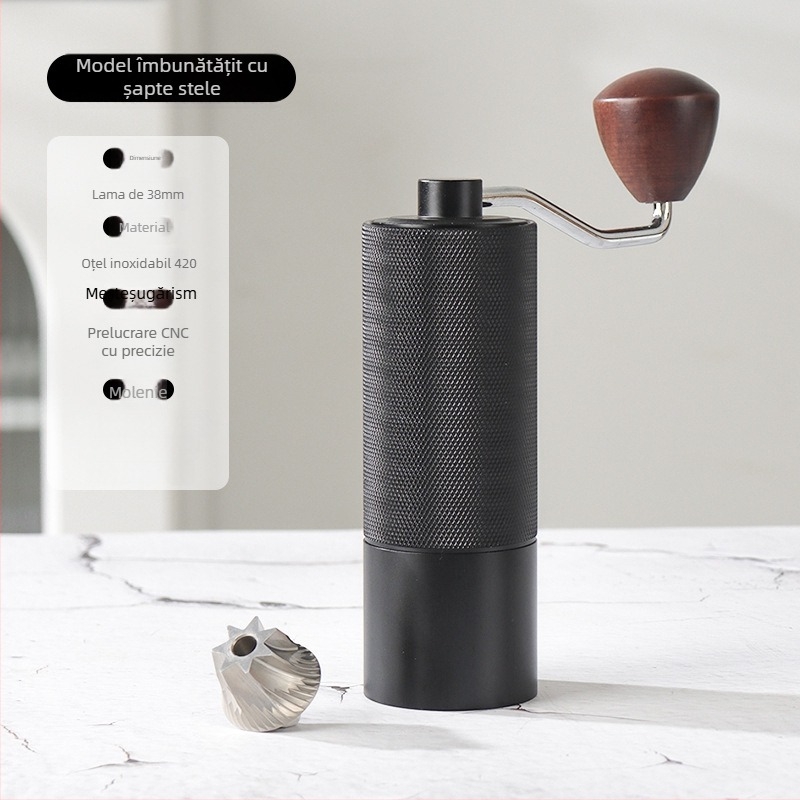 Rășniță de cafea manuală pentru uz casnic, Angmi, design modern minimalist, logo tipărit, personalizare disponibilă, lansată în 2024