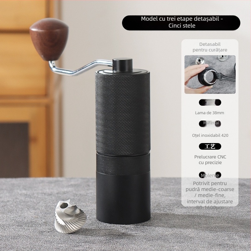 Rășniță de cafea manuală pentru uz casnic, Angmi, design modern minimalist, logo tipărit, personalizare disponibilă, lansată în 2024