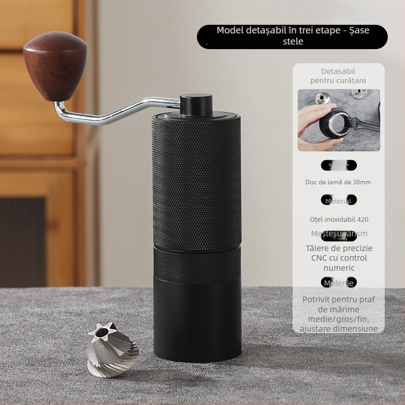 Rășniță de cafea manuală pentru uz casnic, Angmi, design modern minimalist, logo tipărit, personalizare disponibilă, lansată în 2024