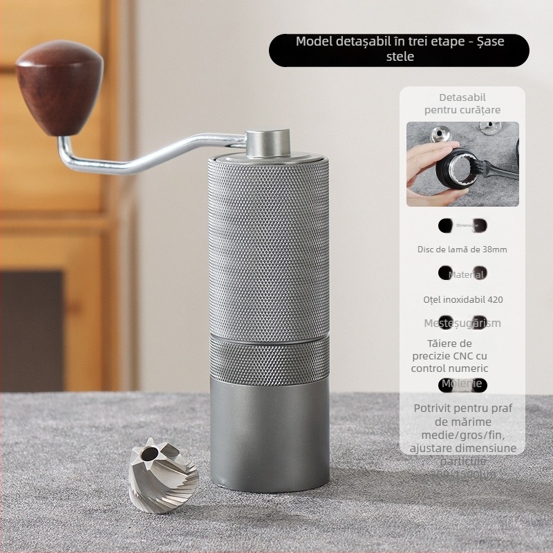 Rășniță de cafea manuală pentru uz casnic, Angmi, design modern minimalist, logo tipărit, personalizare disponibilă, lansată în 2024