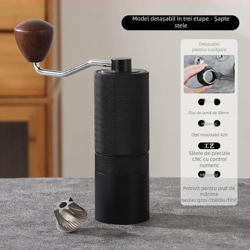 Rășniță de cafea manuală pentru uz casnic, Angmi, design modern minimalist, logo tipărit, personalizare disponibilă, lansată în 2024