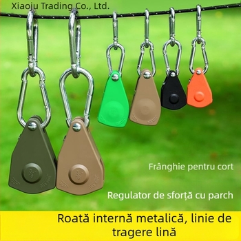 Rola de cablu pentru cort: tensiune și reglaj cu cârlig reflectorizant pentru camping în aer liber