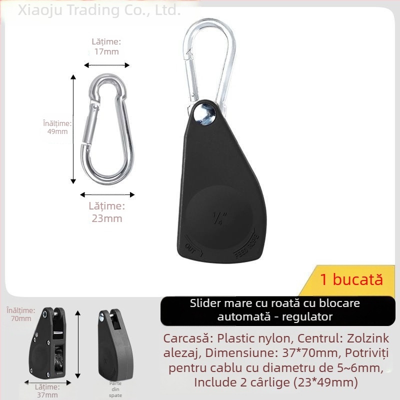 Rola de cablu pentru cort: tensiune și reglaj cu cârlig reflectorizant pentru camping în aer liber