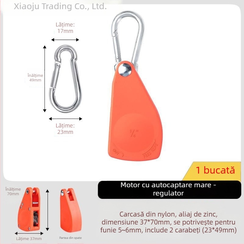 Rola de cablu pentru cort: tensiune și reglaj cu cârlig reflectorizant pentru camping în aer liber