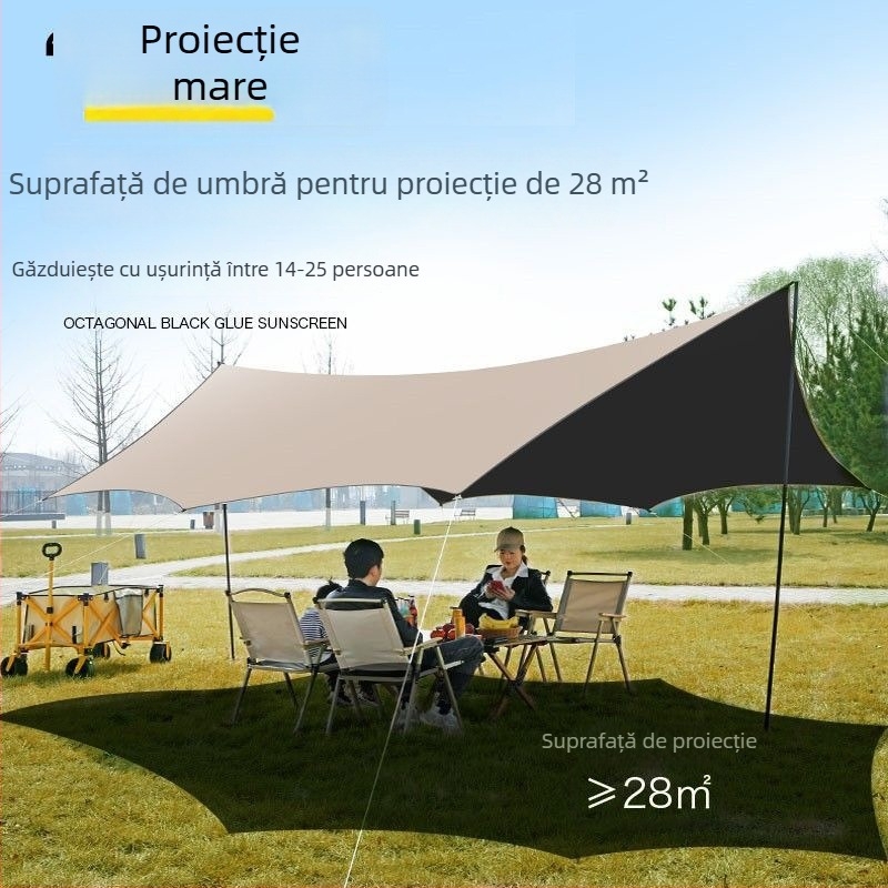 Canopy din Oxford, asamblare necesară, utilizare 4-sezoane, pentru 2–6 persoane, cadru metalic, țesătură exterioară impermeabilă 1500–2000 mm