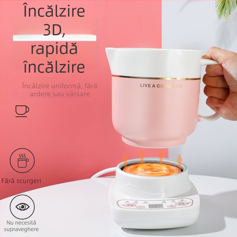 Cana electrică ceramică pentru sănătate, încălzire pe șasiu, 360W, capacitate 0,6–1,0L, protecție la supraîncălzire, 1–2 porții