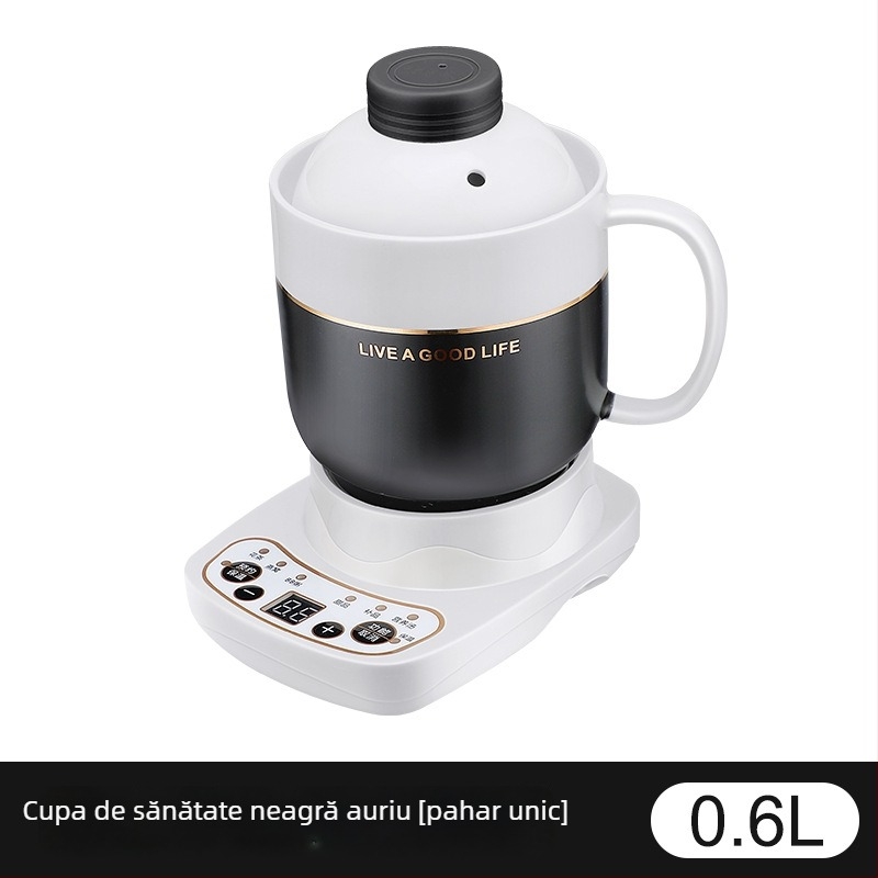Cana electrică ceramică pentru sănătate, încălzire pe șasiu, 360W, capacitate 0,6–1,0L, protecție la supraîncălzire, 1–2 porții