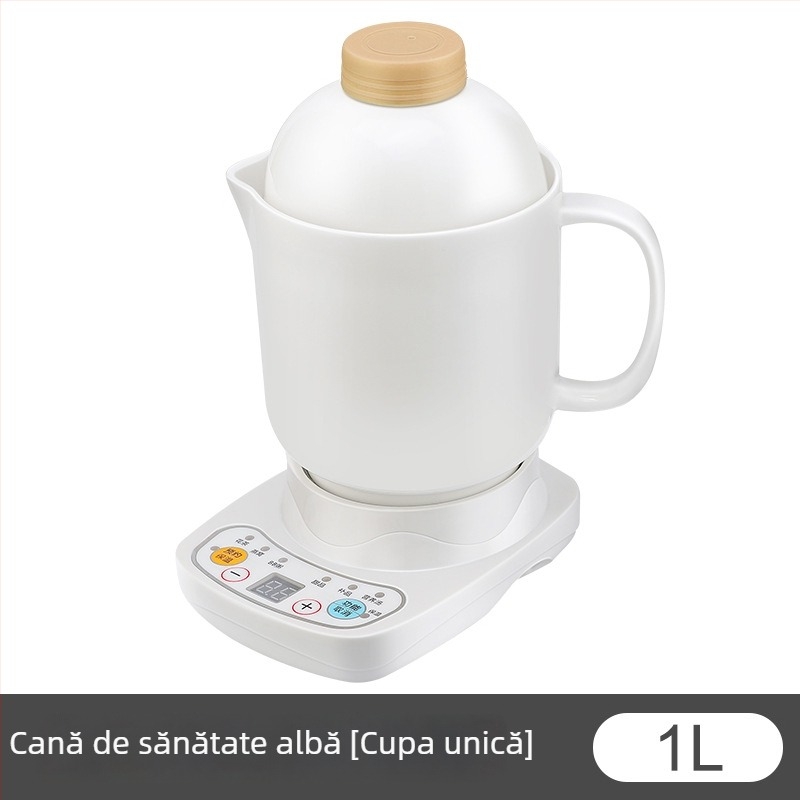 Cana electrică ceramică pentru sănătate, încălzire pe șasiu, 360W, capacitate 0,6–1,0L, protecție la supraîncălzire, 1–2 porții
