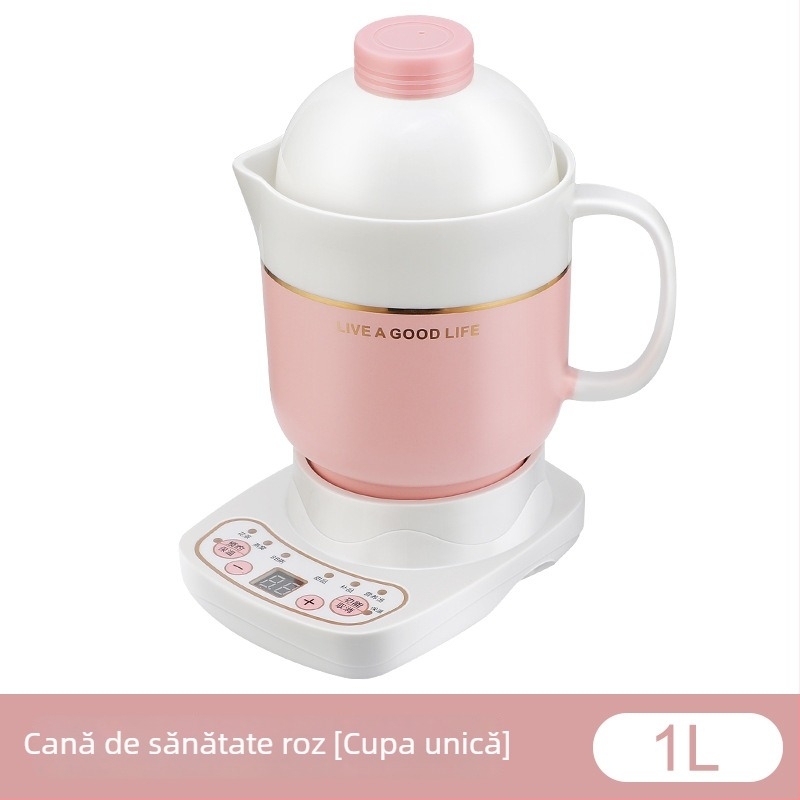 Cana electrică ceramică pentru sănătate, încălzire pe șasiu, 360W, capacitate 0,6–1,0L, protecție la supraîncălzire, 1–2 porții