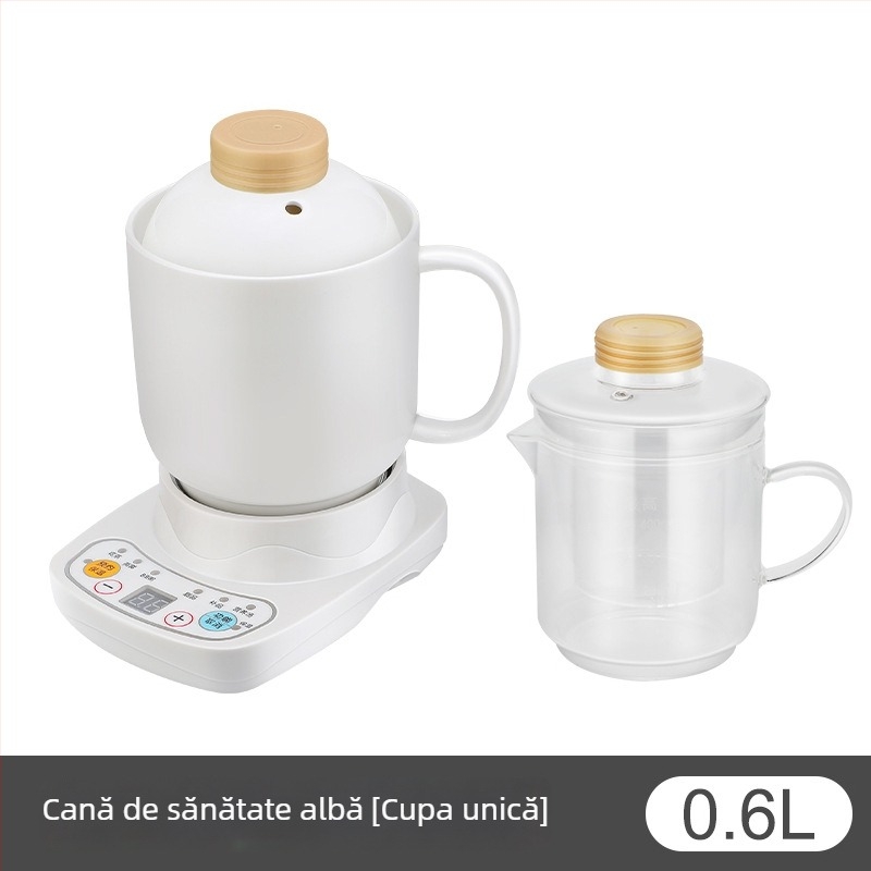Cana electrică ceramică pentru sănătate, încălzire pe șasiu, 360W, capacitate 0,6–1,0L, protecție la supraîncălzire, 1–2 porții