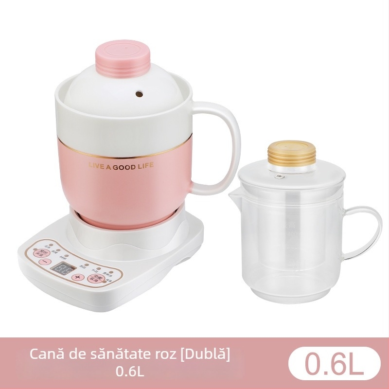 Cana electrică ceramică pentru sănătate, încălzire pe șasiu, 360W, capacitate 0,6–1,0L, protecție la supraîncălzire, 1–2 porții