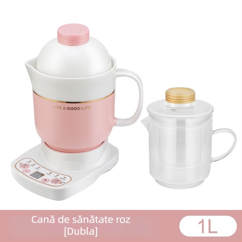 Cana electrică ceramică pentru sănătate, încălzire pe șasiu, 360W, capacitate 0,6–1,0L, protecție la supraîncălzire, 1–2 porții