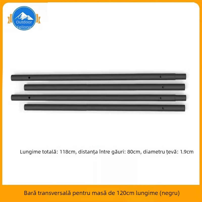 Masă de camping pliabilă cu panou, cadru de susținere și grindă transversală din oțel carbon (seria corturi, marcă: Other, material: oțel carbon)