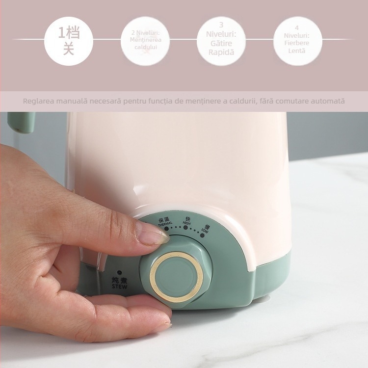 Ceașcă electrică de încălzire cu plită încorporată, brand Emperor Meal, putere sub 1000 W, capacitate sub 1 L, cablu de alimentare 0,7 m, potrivită pentru 1–2 persoane