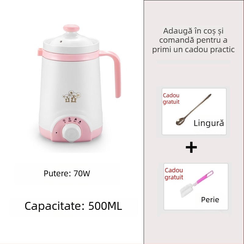 Ceașcă electrică de încălzire cu plită încorporată, brand Emperor Meal, putere sub 1000 W, capacitate sub 1 L, cablu de alimentare 0,7 m, potrivită pentru 1–2 persoane