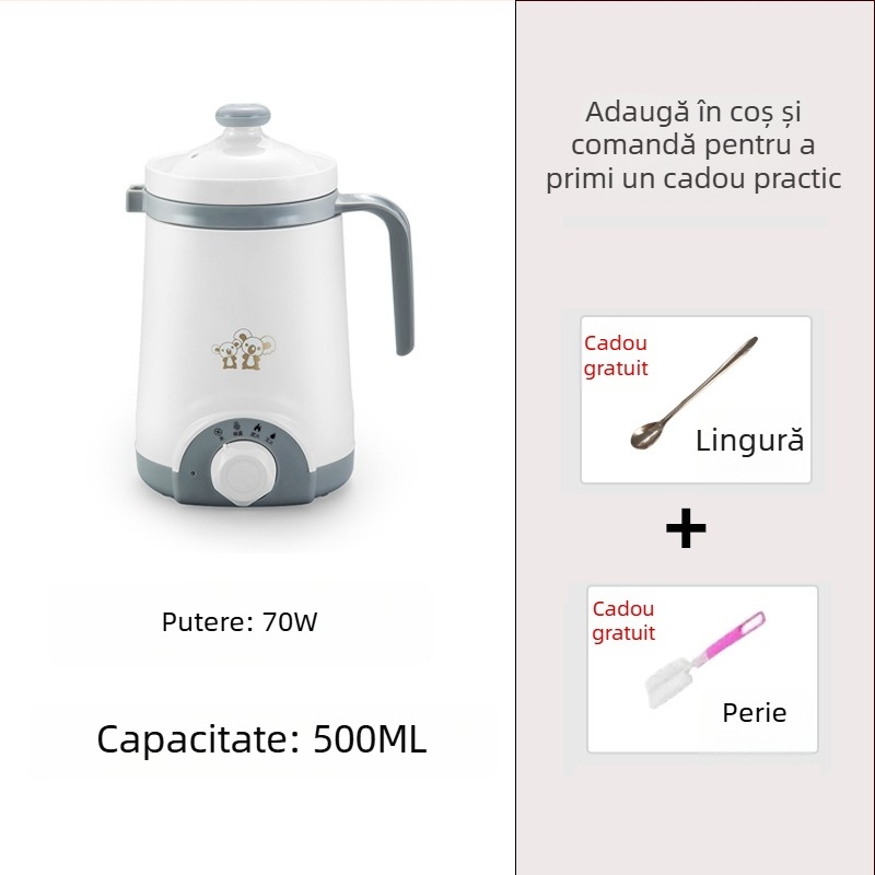 Ceașcă electrică de încălzire cu plită încorporată, brand Emperor Meal, putere sub 1000 W, capacitate sub 1 L, cablu de alimentare 0,7 m, potrivită pentru 1–2 persoane