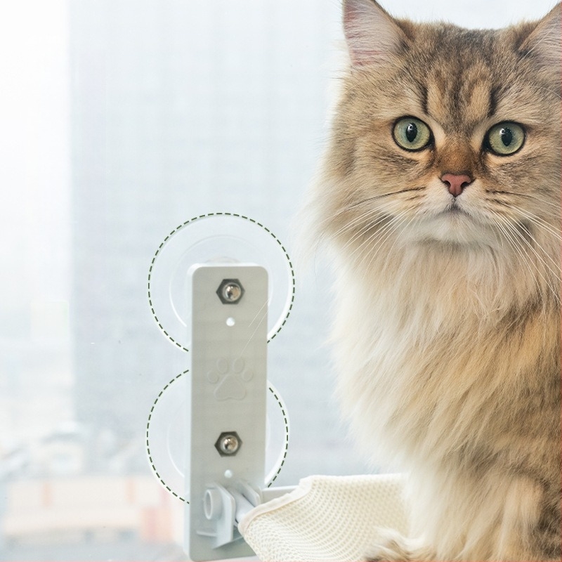 Hamac pentru pisici la fereastră – pluș imitând iepurele, Lexuan, potrivit pentru pisici