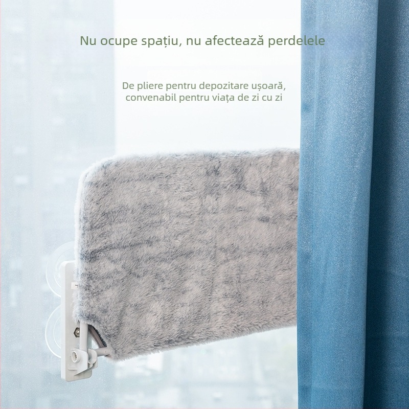 Hamac pentru pisici la fereastră – pluș imitând iepurele, Lexuan, potrivit pentru pisici