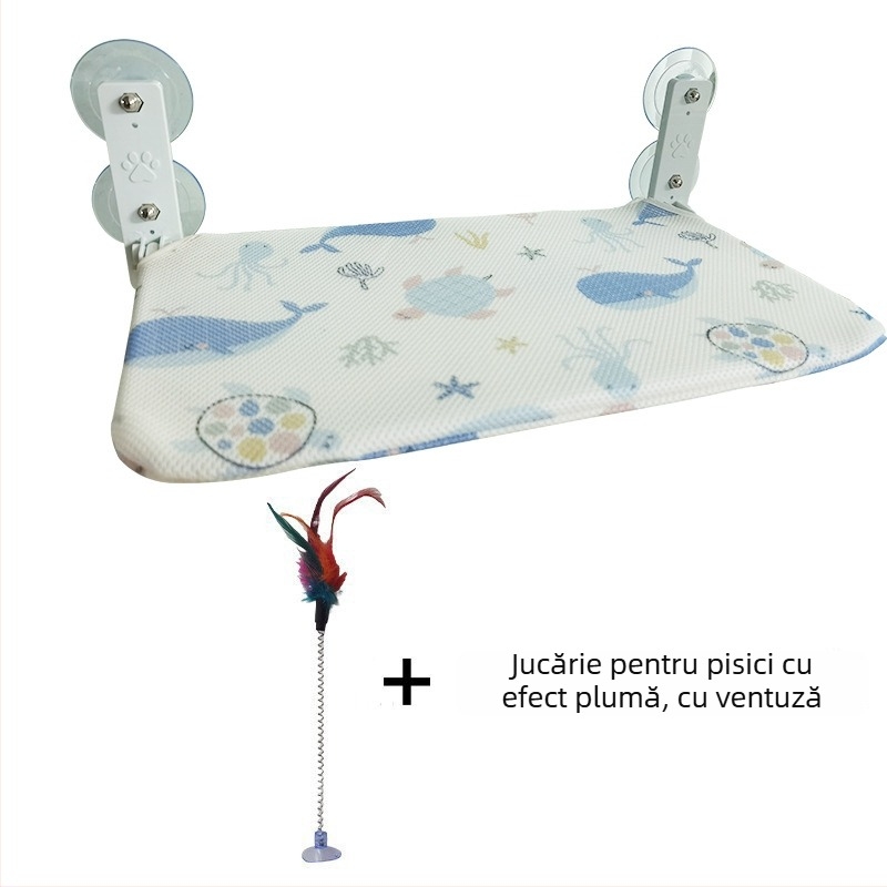 Hamac pentru pisici la fereastră – pluș imitând iepurele, Lexuan, potrivit pentru pisici