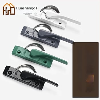 Cuplă cu cârlig în formă de semilună pentru uși și ferestre, din aliaj de aluminiu și oțel inoxidabil, pentru ferestre glisante, protecție pentru copii