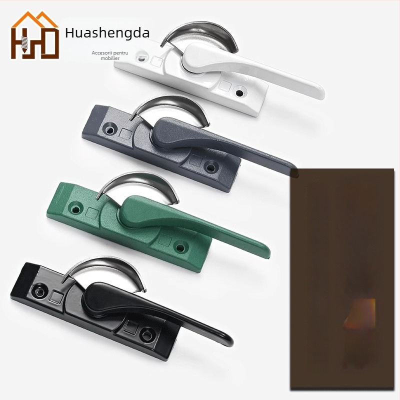 Cuplă cu cârlig în formă de semilună pentru uși și ferestre, din aliaj de aluminiu și oțel inoxidabil, pentru ferestre glisante, protecție pentru copii