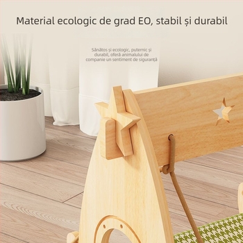 Cuib de pisică suspendat – pat hamac, din lemn, pentru toate anotimpurile, menține căldura