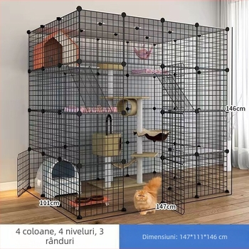 Cușcă de pisică din fier pentru interior — cuib/cușcă pentru animale de companie
