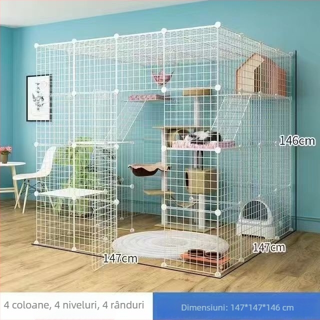 Cușcă de pisică din fier pentru interior — cuib/cușcă pentru animale de companie