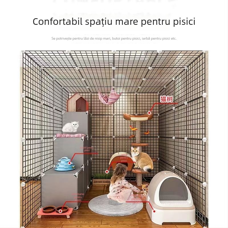 Cușcă de pisică din fier pentru interior — cuib/cușcă pentru animale de companie