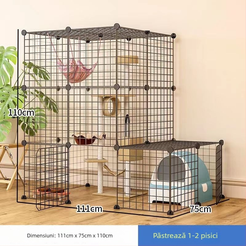 Cușcă de pisică din fier pentru interior — cuib/cușcă pentru animale de companie