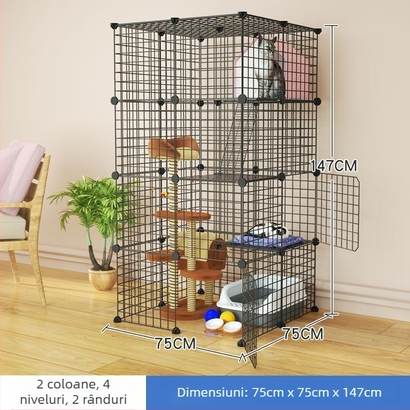 Cușcă de pisică din fier pentru interior — cuib/cușcă pentru animale de companie