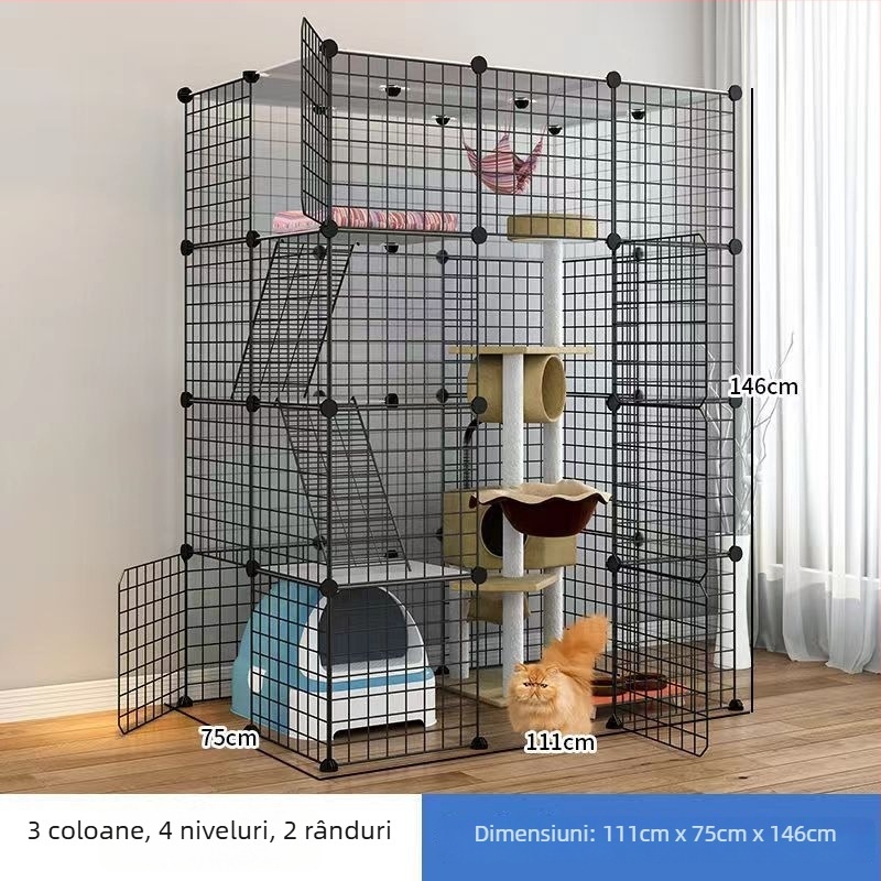 Cușcă de pisică din fier pentru interior — cuib/cușcă pentru animale de companie