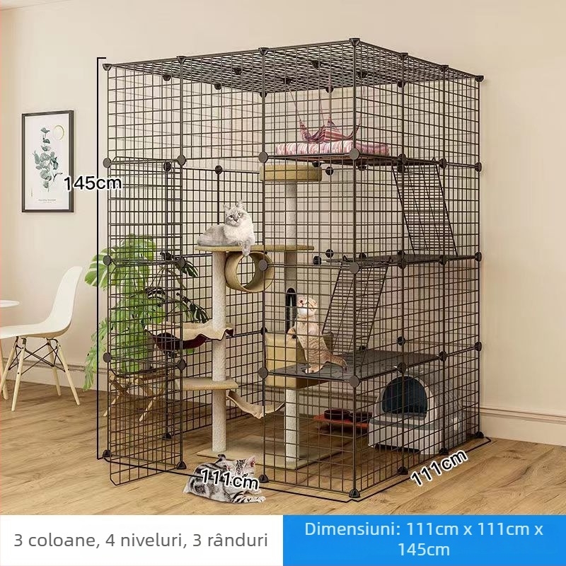 Cușcă de pisică din fier pentru interior — cuib/cușcă pentru animale de companie