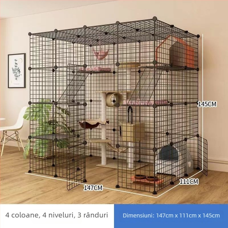Cușcă de pisică din fier pentru interior — cuib/cușcă pentru animale de companie