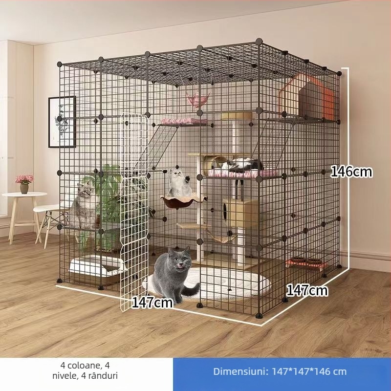 Cușcă de pisică din fier pentru interior — cuib/cușcă pentru animale de companie