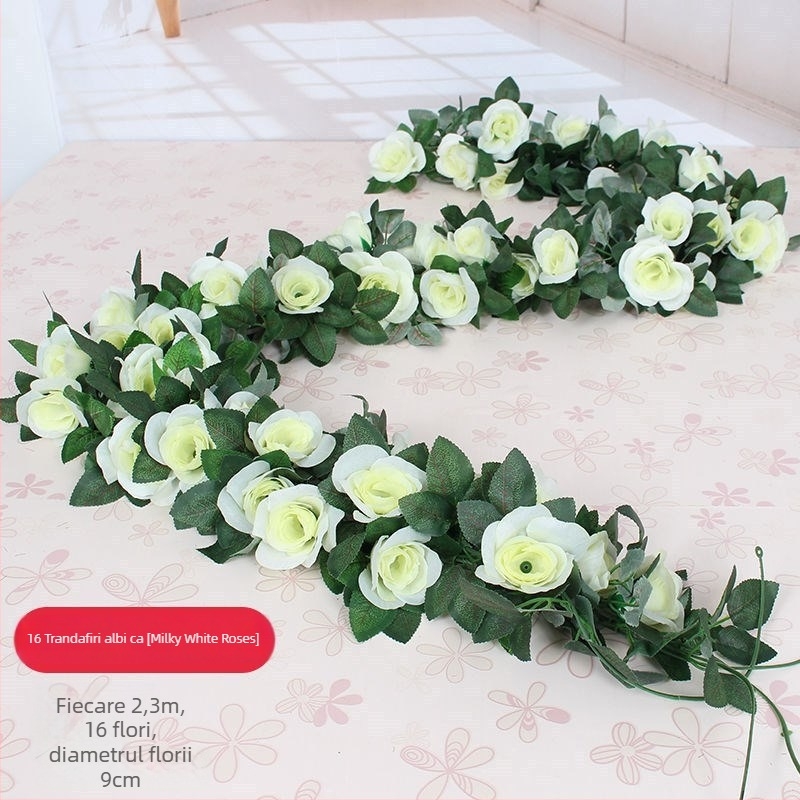 Capace decorative pentru țevi de aer condiționat, pentru ascunderea și înfrumusețarea conductelor de gaz, gaze naturale și apă, cu viță artificială înfășurată în jurul conductelor.