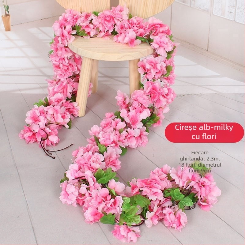 Capace decorative pentru țevi de aer condiționat, pentru ascunderea și înfrumusețarea conductelor de gaz, gaze naturale și apă, cu viță artificială înfășurată în jurul conductelor.