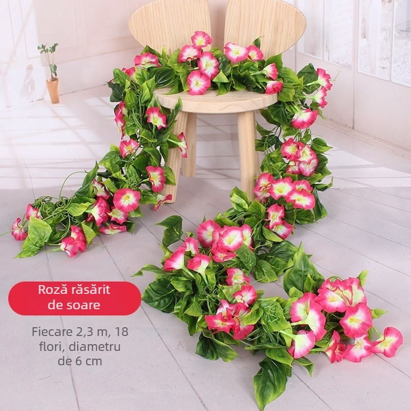 Capace decorative pentru țevi de aer condiționat, pentru ascunderea și înfrumusețarea conductelor de gaz, gaze naturale și apă, cu viță artificială înfășurată în jurul conductelor.
