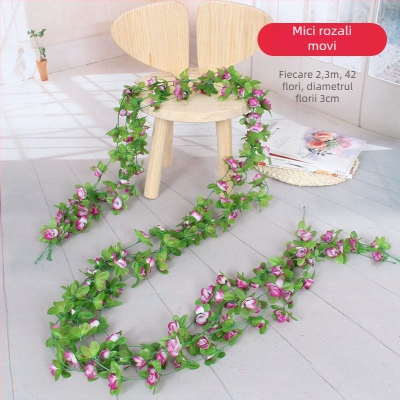 Capace decorative pentru țevi de aer condiționat, pentru ascunderea și înfrumusețarea conductelor de gaz, gaze naturale și apă, cu viță artificială înfășurată în jurul conductelor.