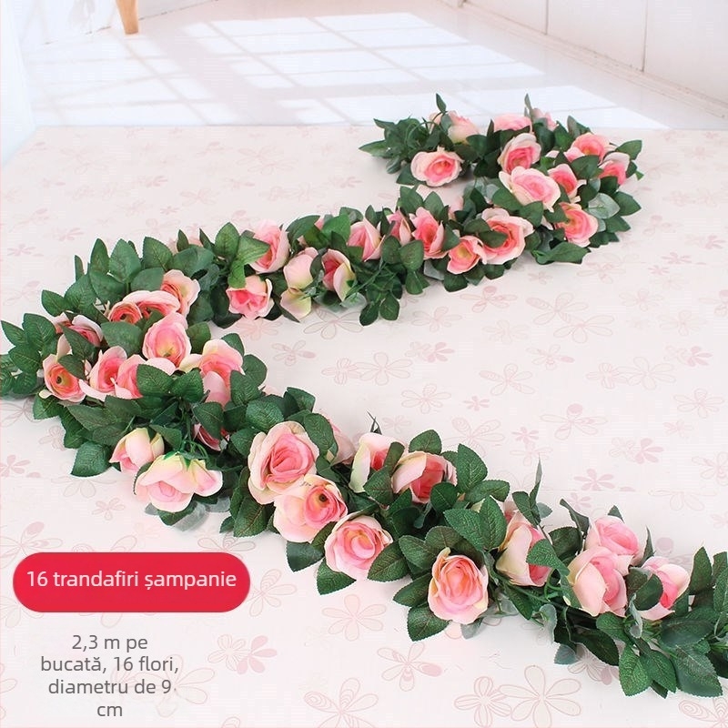 Capace decorative pentru țevi de aer condiționat, pentru ascunderea și înfrumusețarea conductelor de gaz, gaze naturale și apă, cu viță artificială înfășurată în jurul conductelor.