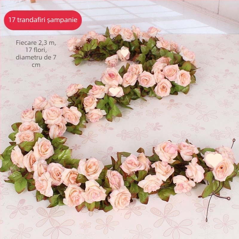 Capace decorative pentru țevi de aer condiționat, pentru ascunderea și înfrumusețarea conductelor de gaz, gaze naturale și apă, cu viță artificială înfășurată în jurul conductelor.