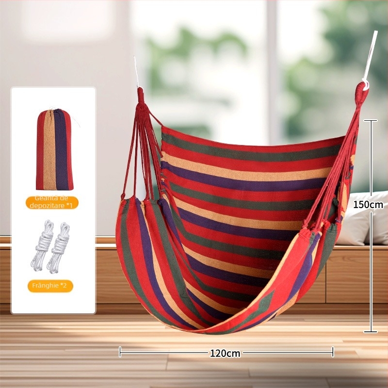 Hamac din pânză, fără suport, capacitate încărcare 150 kg, greutate 2 kg, personalizabil.