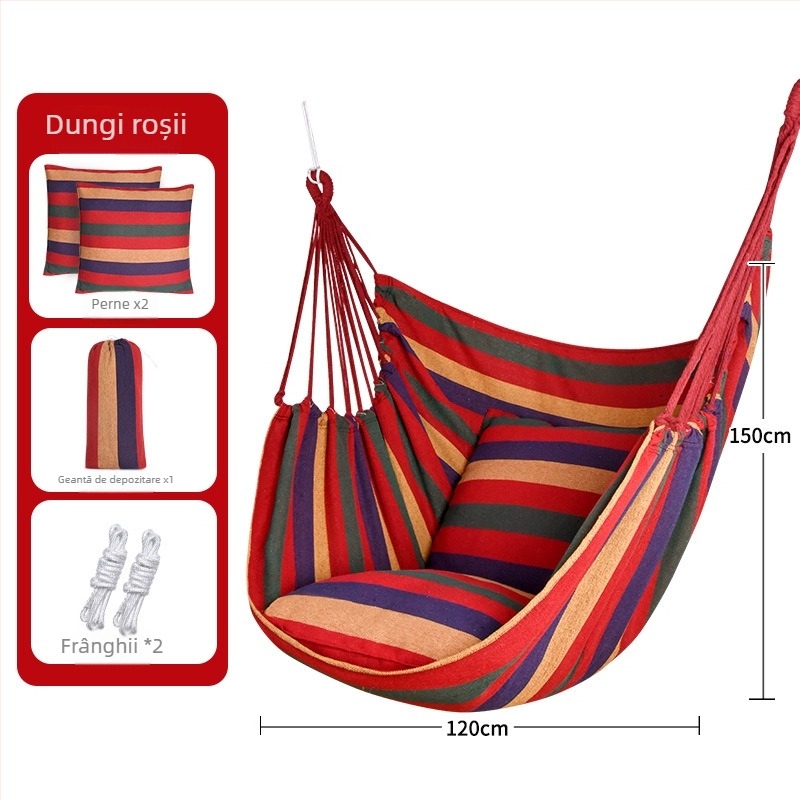 Hamac din pânză, fără suport, capacitate încărcare 150 kg, greutate 2 kg, personalizabil.