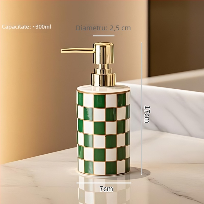 Set baie din porțelan, 2 piese: dispenser de săpun și sticluță de loțiune; imprimare logo disponibilă; personalizabil