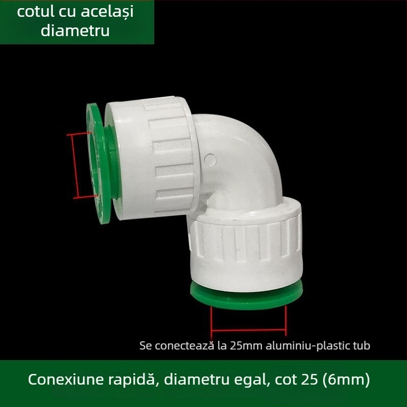 Fitingi inline PPR/PE cu debit mare, conectare rapidă, ventil globă și ventil cu bilă, model 003, grosime perete 3 mm, calitate superioară
