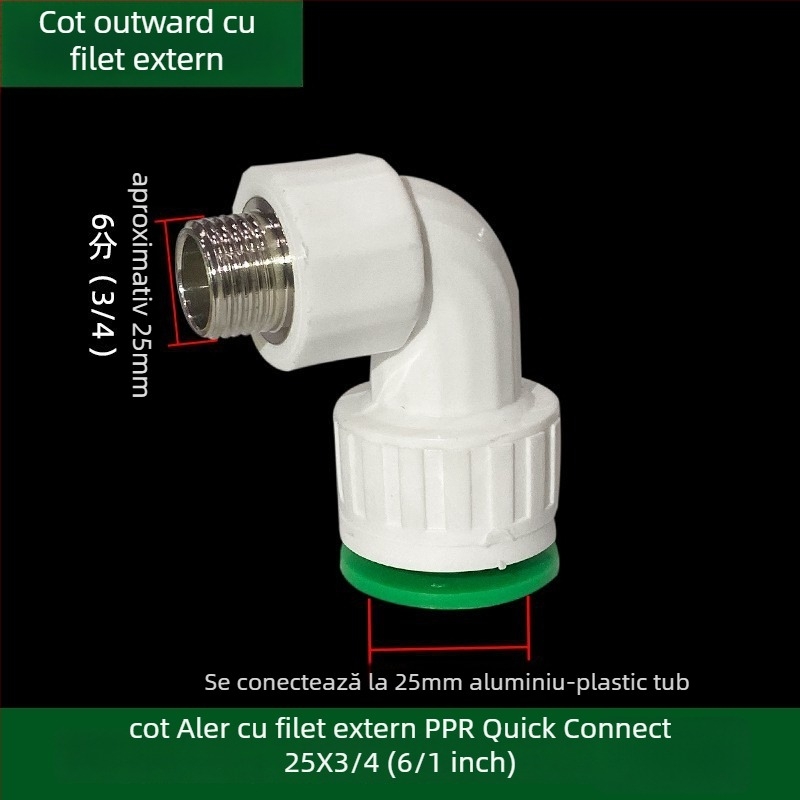 Fitingi inline PPR/PE cu debit mare, conectare rapidă, ventil globă și ventil cu bilă, model 003, grosime perete 3 mm, calitate superioară